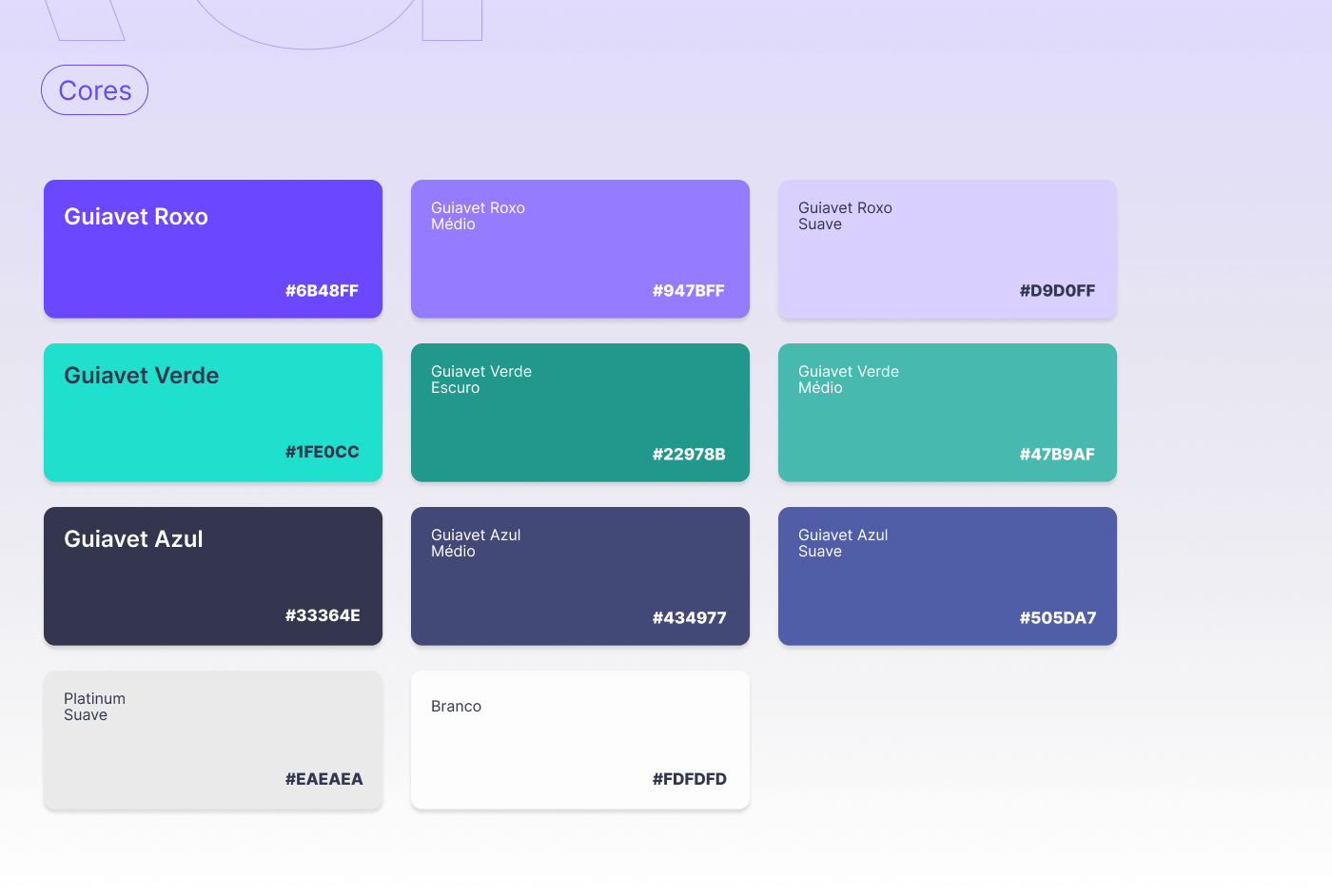 Redesign Site Guiavet - Paleta de Cores